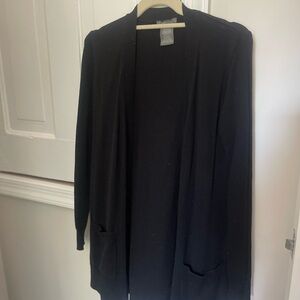 Women's Black Open Front Sweater